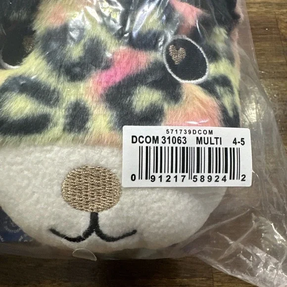 Dearfoams Kid's 4‎ Slippers Peyton Animal Slip On Clog House Slipper Cat Leopard - Picture 4 of 8